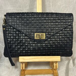 Olita Italian leather clutch wristlet with detachable wrist loop